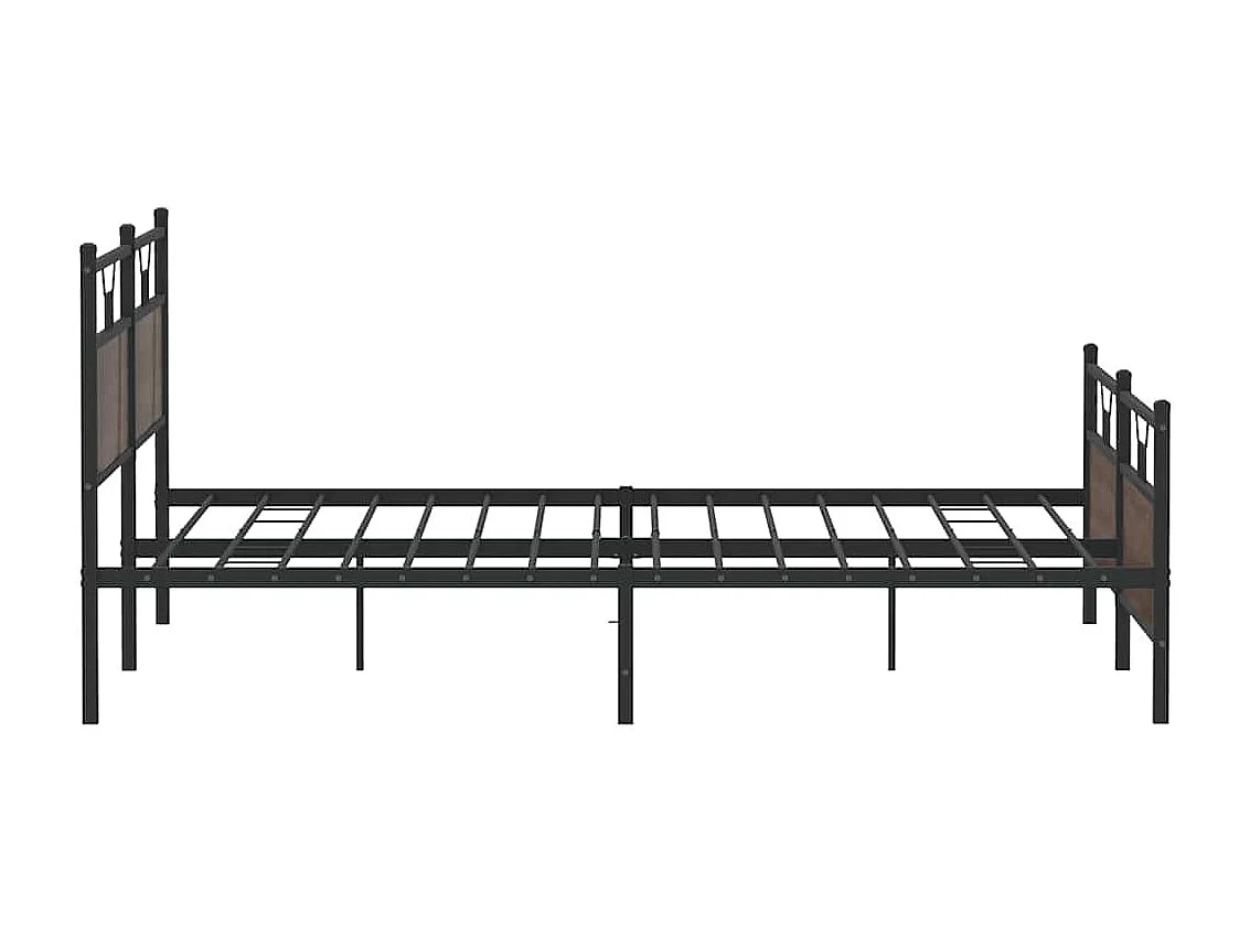 Metallbett ohne Matratze Braun Eichen-Optik 193x203 cm