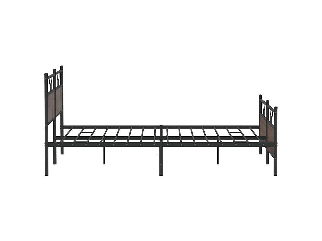Metallbett ohne Matratze Braun Eichen-Optik 193x203 cm