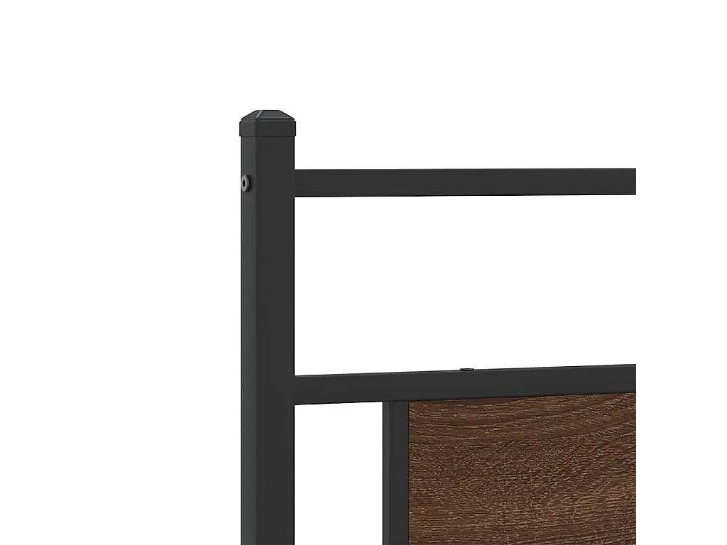 Metallbett ohne Matratze Braun Eichen-Optik 193x203 cm