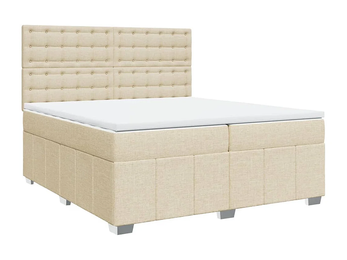 Boxspringbett mit Matratze Creme 200x200 cm Stoff