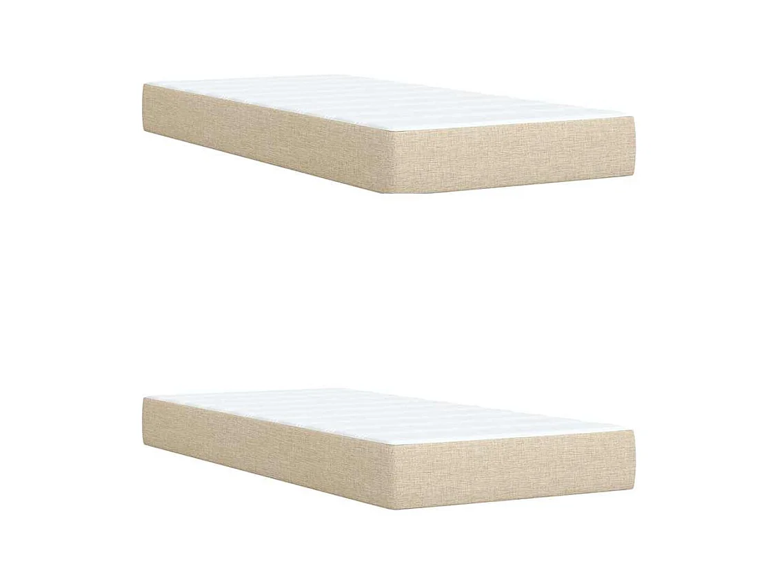 Sommier à lattes de lit avec matelas Crème 200x200 cm Tissu
