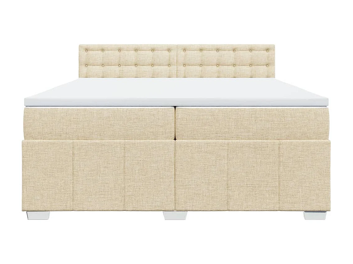 Boxspringbett mit Matratze Creme 200x200 cm Stoff