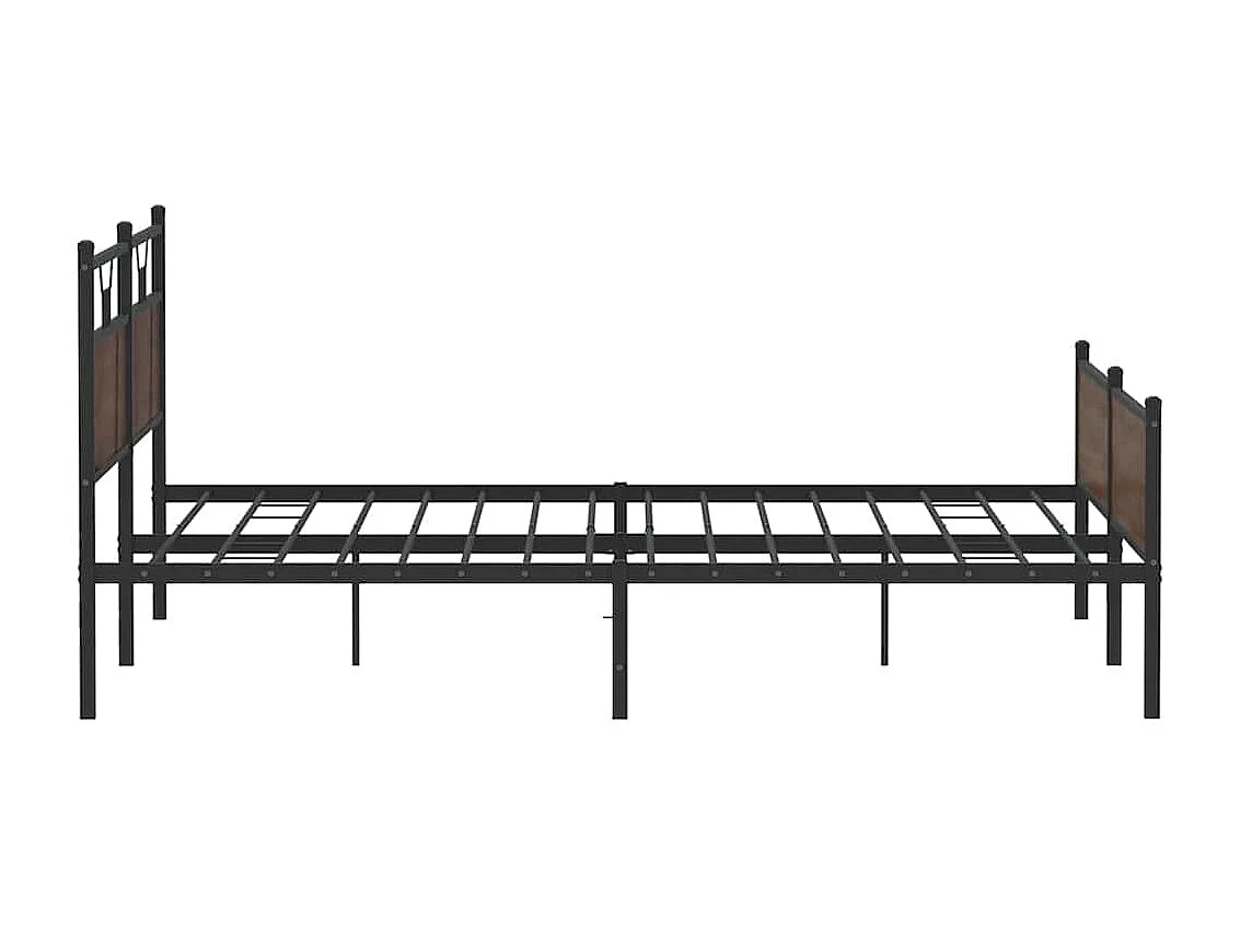 Metallbett ohne Matratze Braun Eichen-Optik 193x201 cm