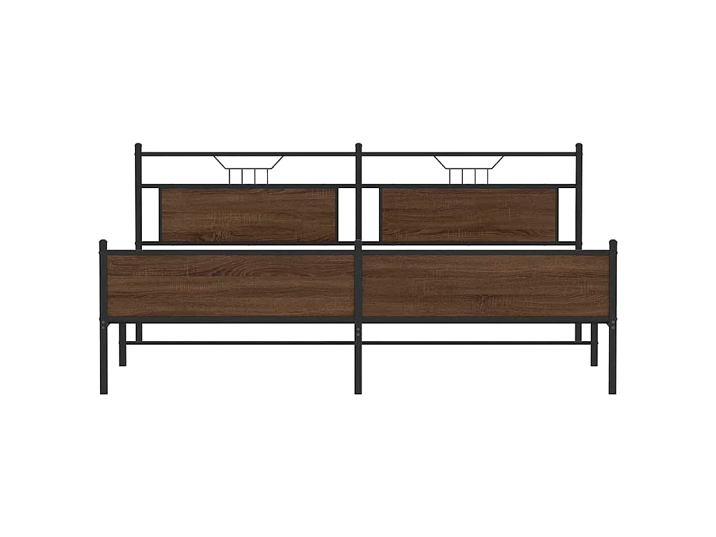 Bedframe zonder matras metaal bruin eikenkleur 193x203 cm