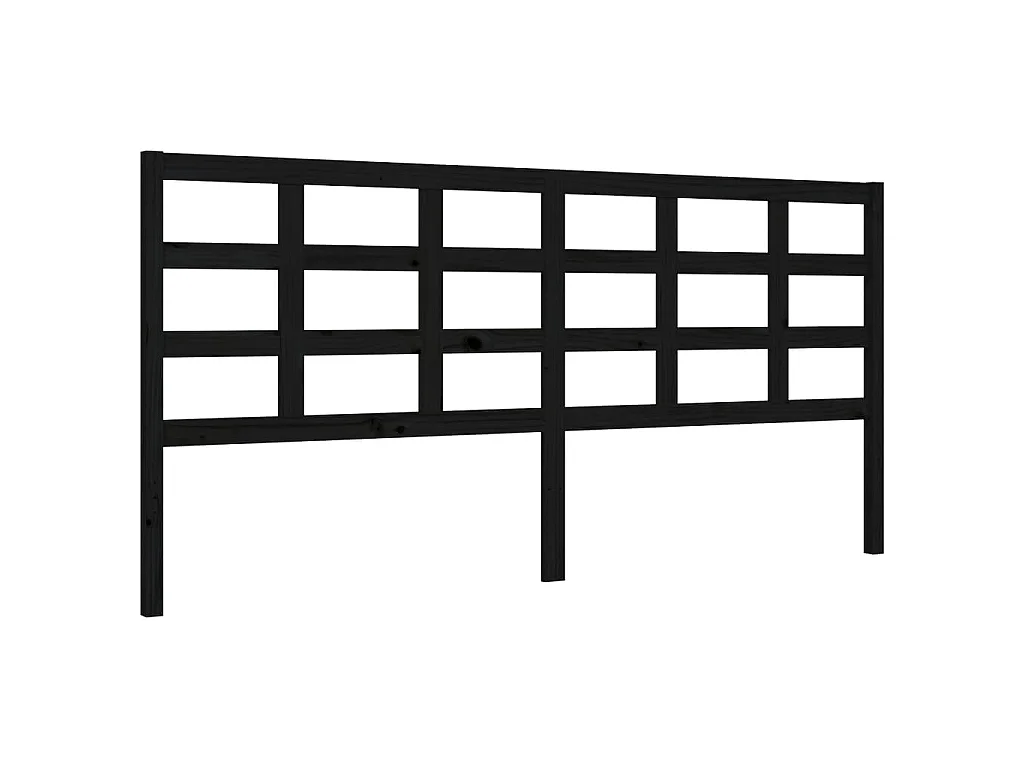 Cadre de lit sans matelas noir 200x200 cm bois massif de pin