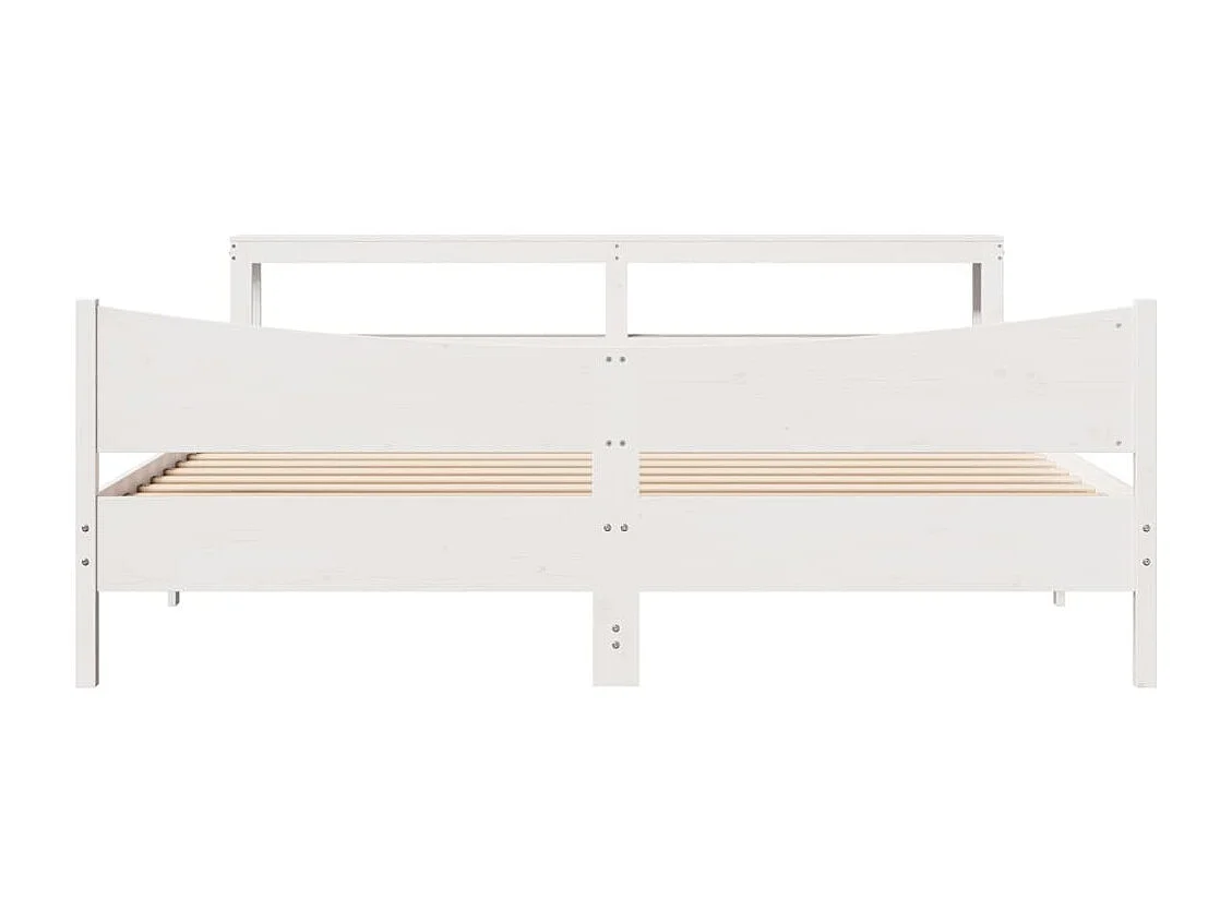 Estrutura de cama com cabeceira 200x200 cm pinho maciço branco