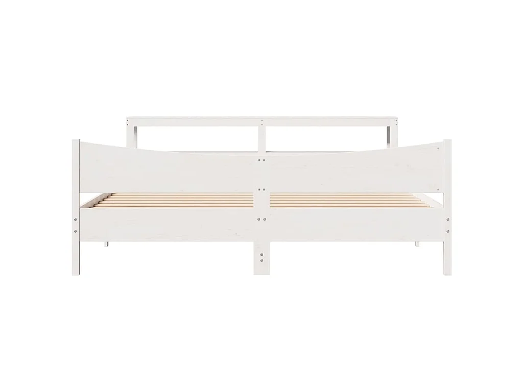 Estructura de cama con cabecero madera de pino blanco 200x200cm