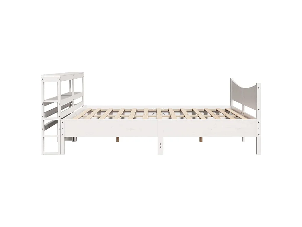 Estructura de cama con cabecero madera de pino blanco 200x200cm