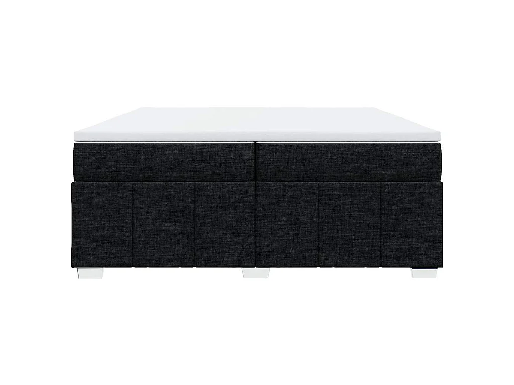 Cama box spring con colchón tela negro 200x200 cm