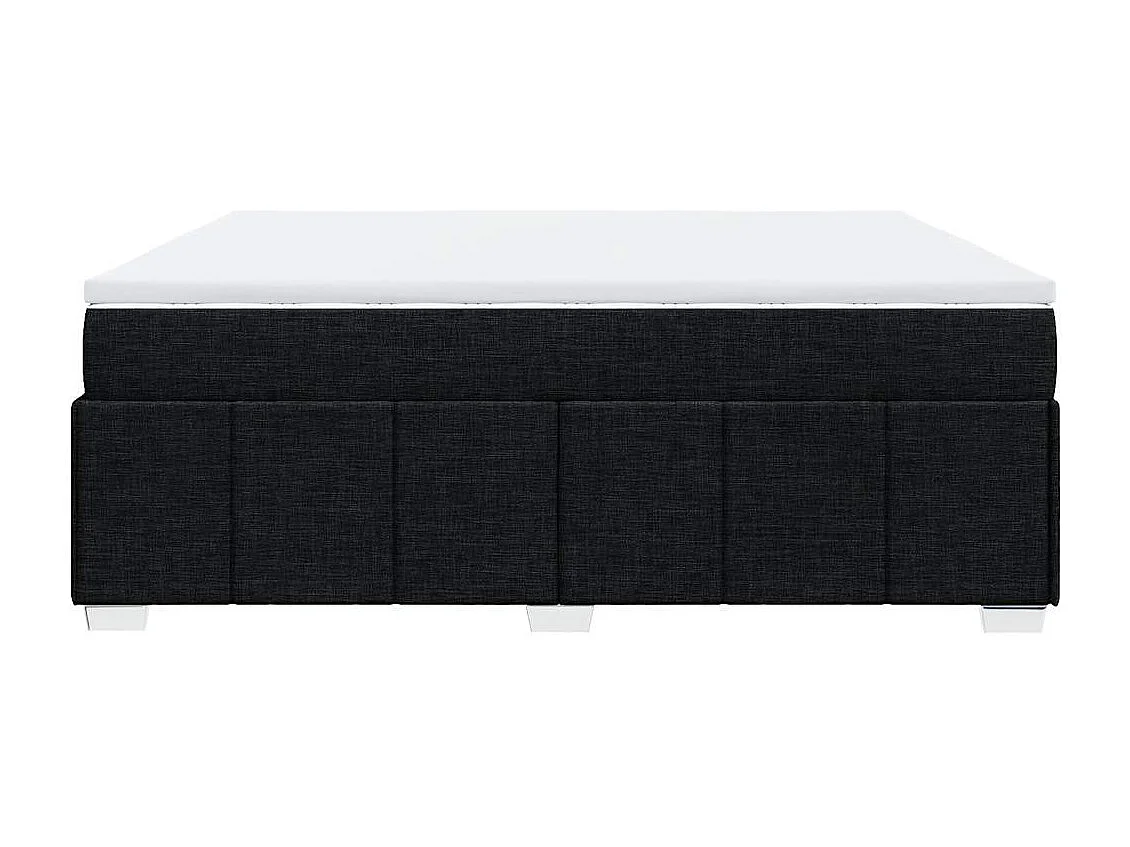 Cama box spring con colchón tela negro 200x200 cm