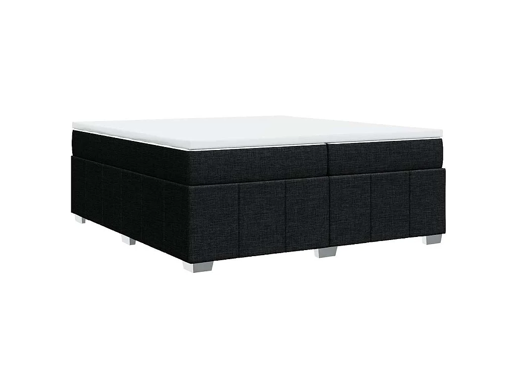 Boxspring met matras stof zwart 200x200 cm