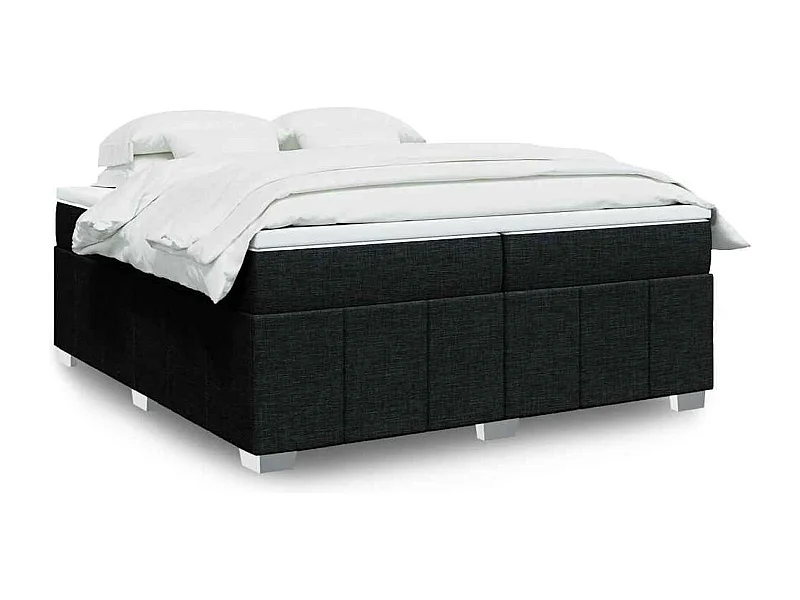 Boxspring met matras stof zwart 200x200 cm