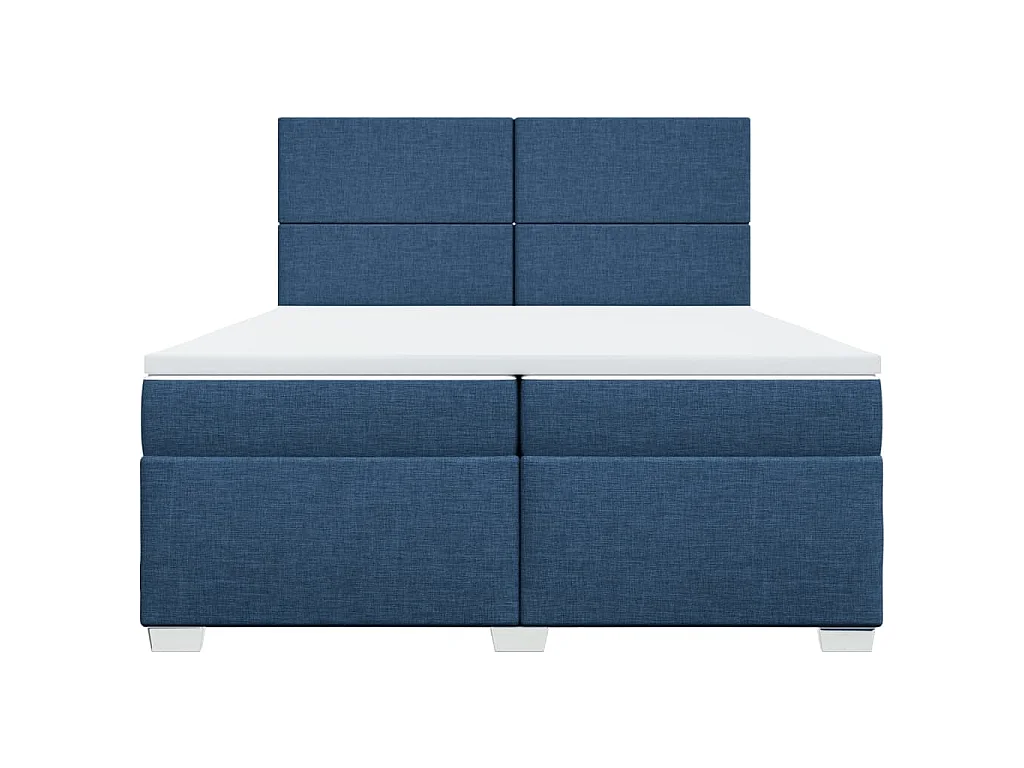 Boxspring met matras stof blauw 200x200 cm
