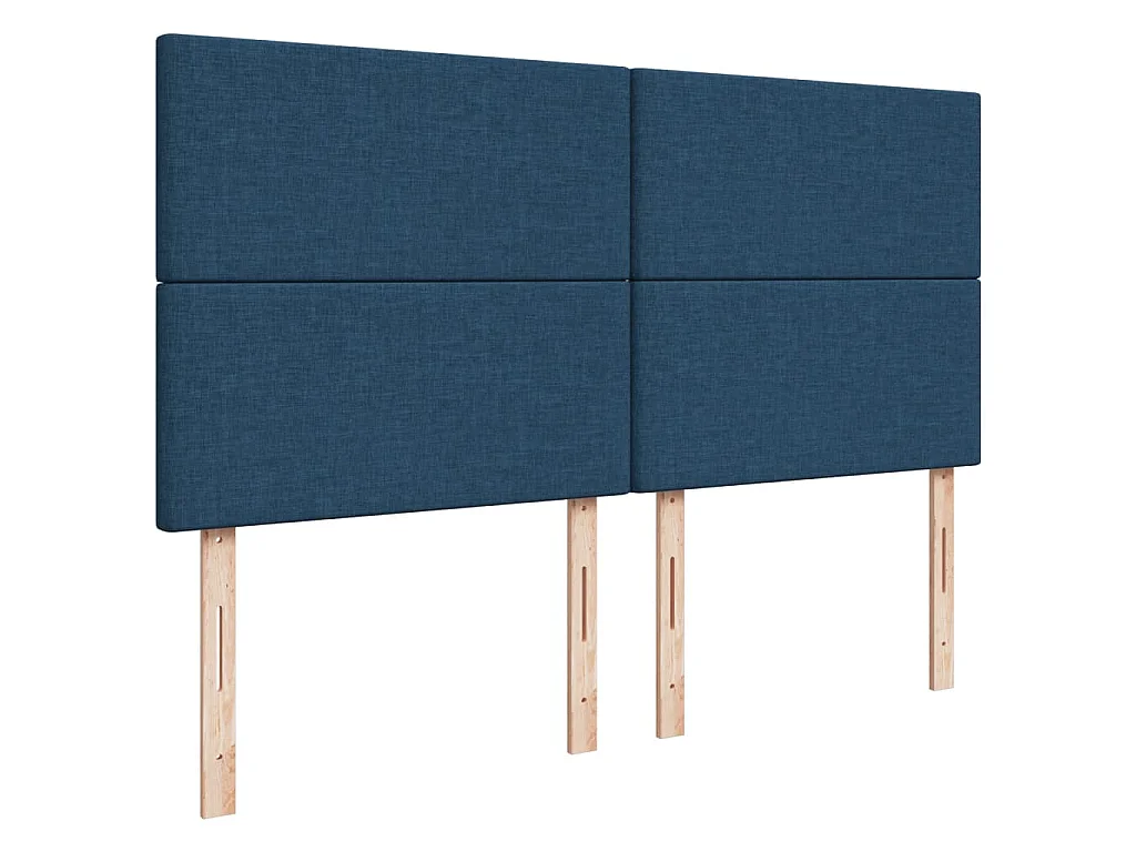 Boxspring met matras stof blauw 200x200 cm