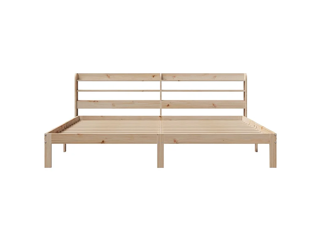 Bedframe met hoofdbord massief grenenhout 200x200 cm