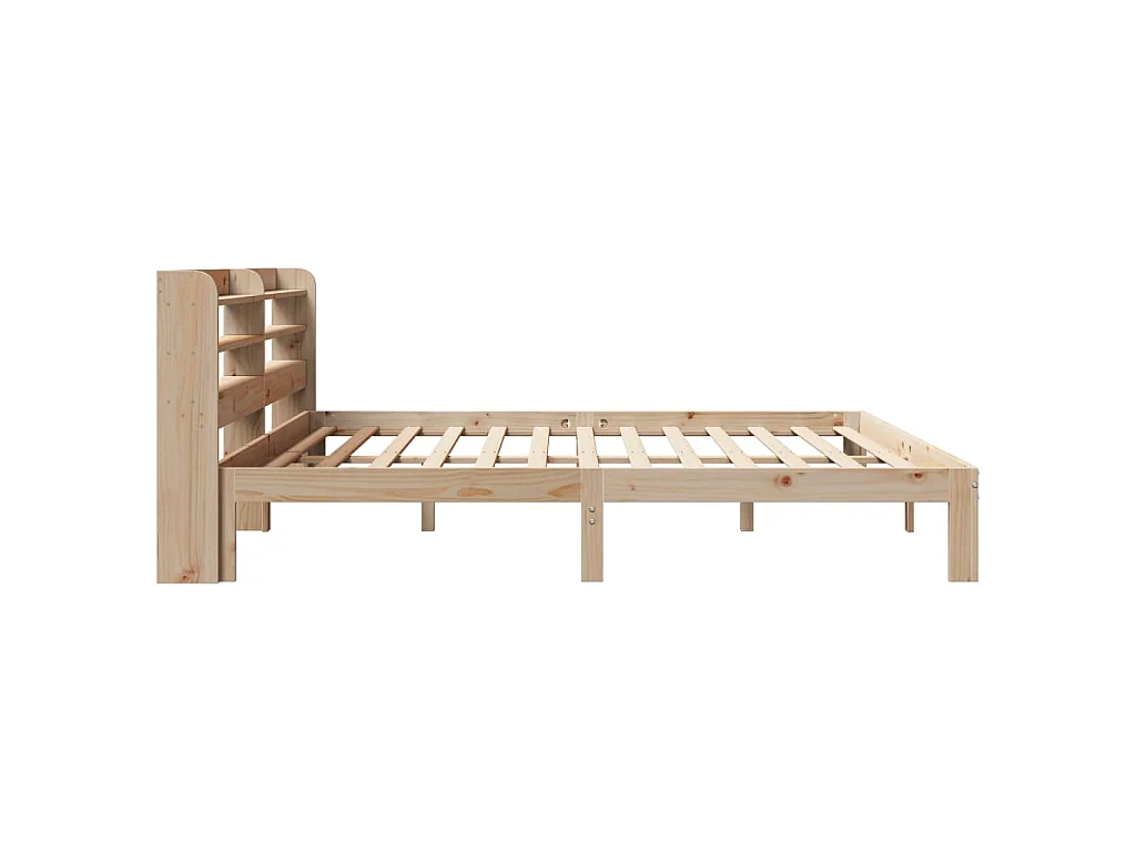 Bedframe met hoofdbord massief grenenhout 200x200 cm