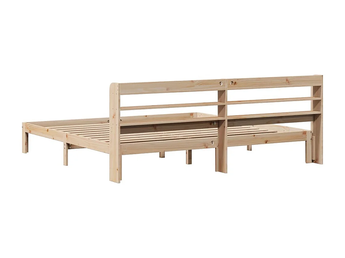 Bedframe met hoofdbord massief grenenhout 200x200 cm