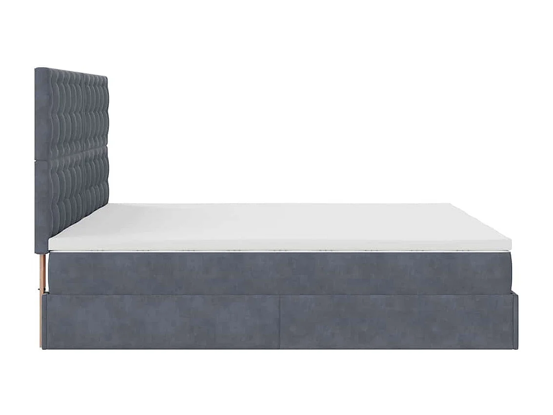 Struttura Letto Pouf con Materassi 200x200 cm Velluto
