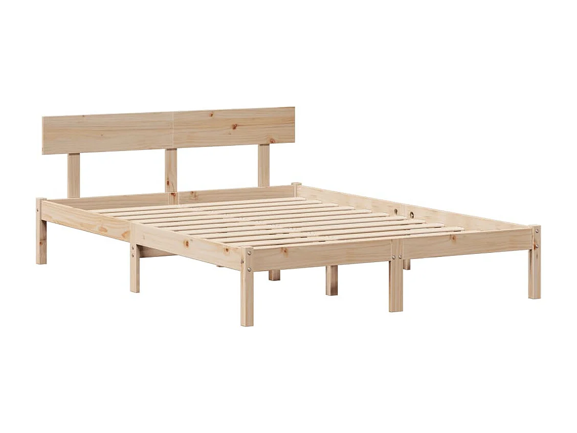Estructura de cama sin colchón madera de pino blanco 150x200 cm