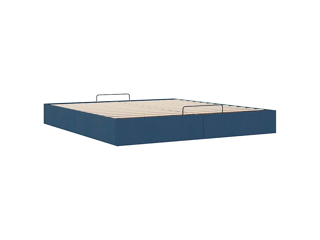 Struttura Letto Pouf senza Materasso Blu 200x200 cm in Tessuto