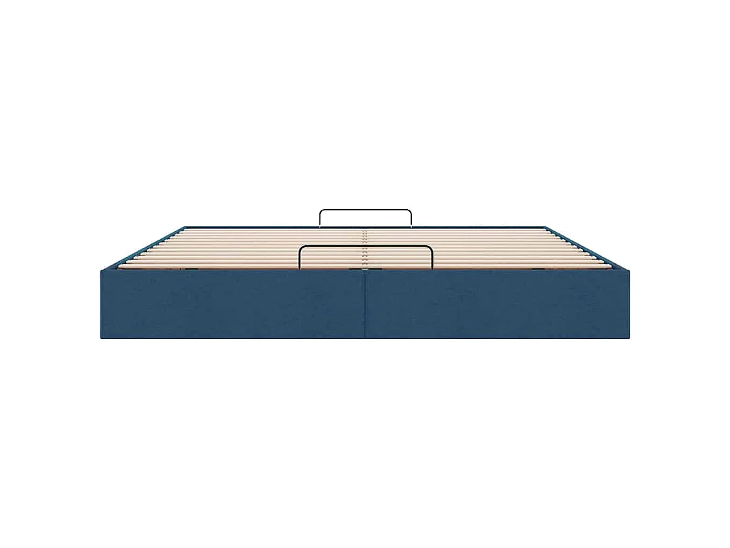 Struttura Letto Pouf senza Materasso Blu 200x200 cm in Tessuto