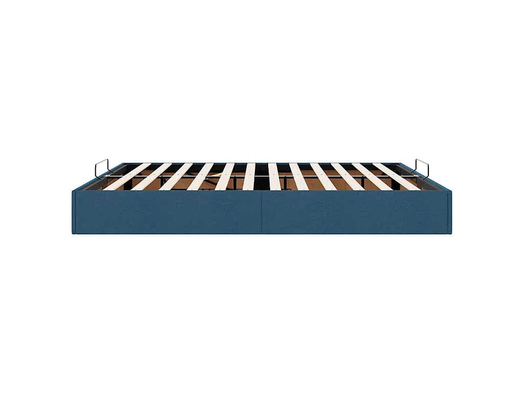 Cadre de lit ottoman sans matelas bleu 200x200 cm tissu