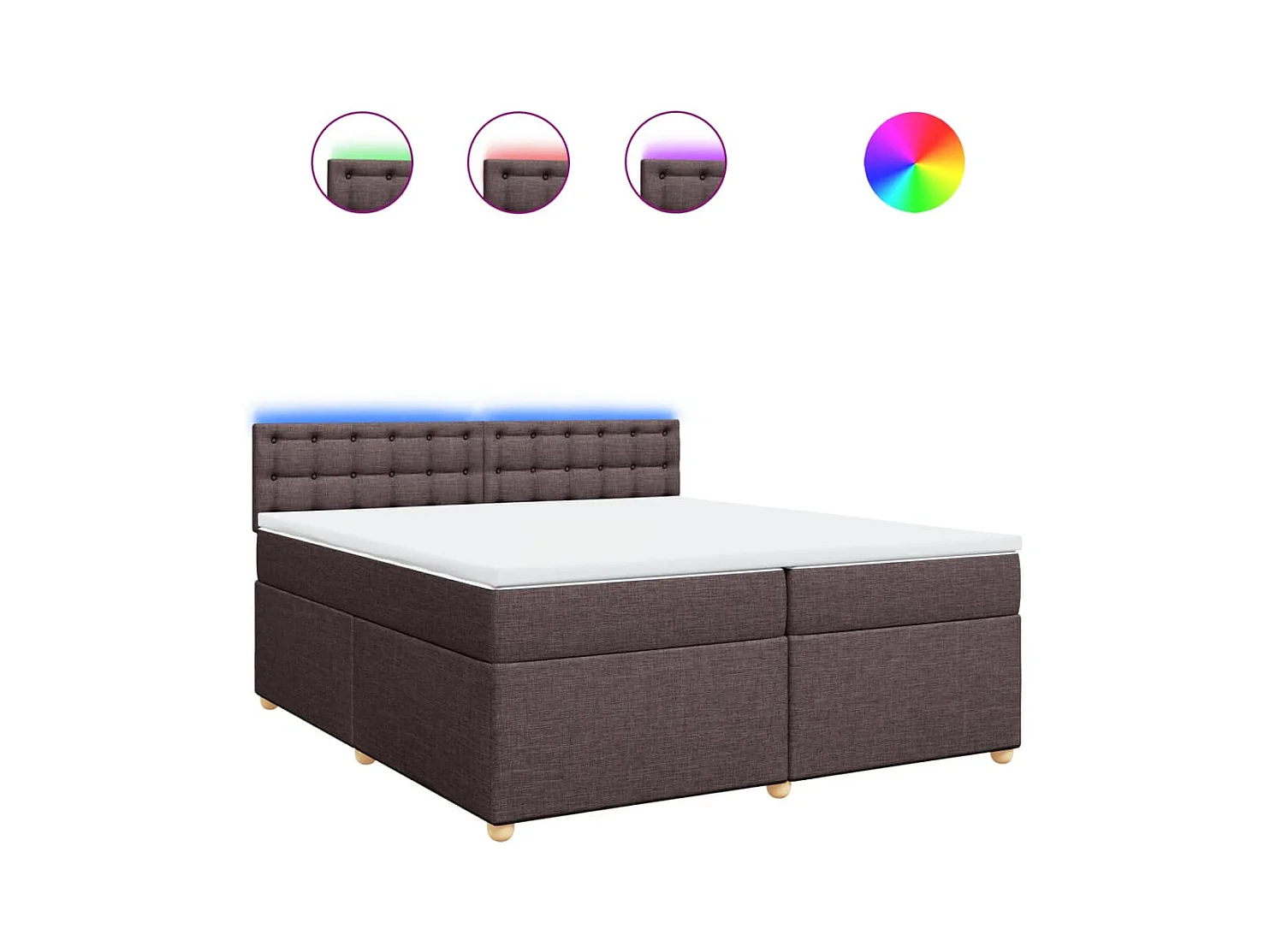 Sommier à lattes de lit avec matelas Marron foncé 200x200 cm