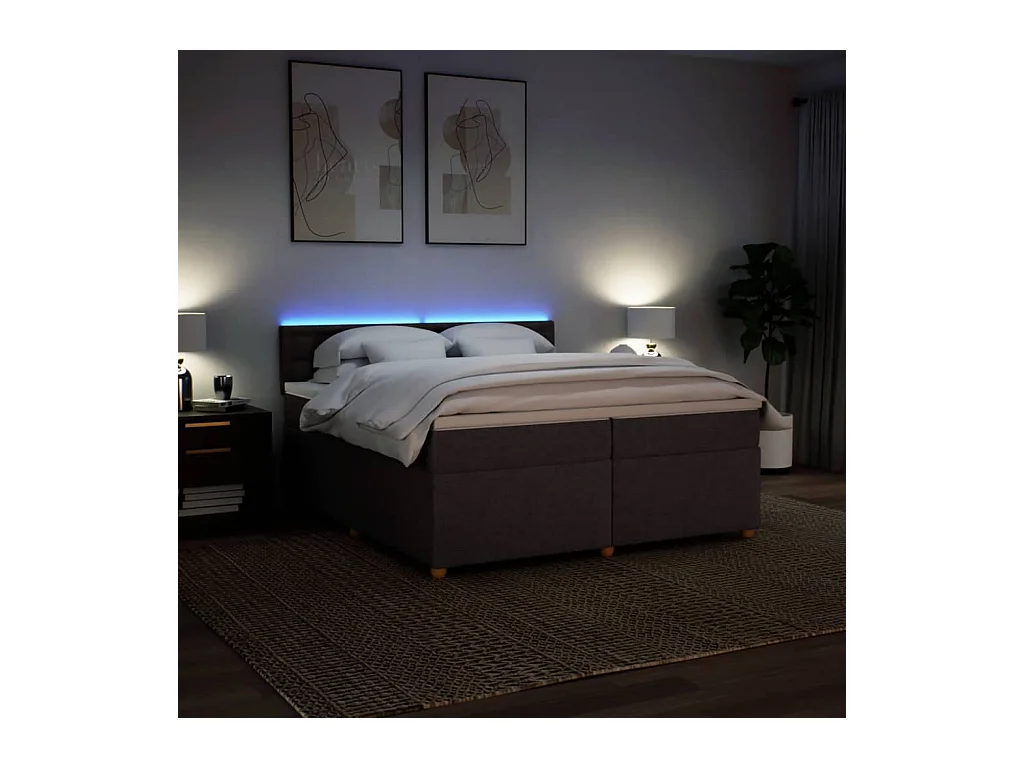 Sommier à lattes de lit avec matelas Marron foncé 200x200 cm