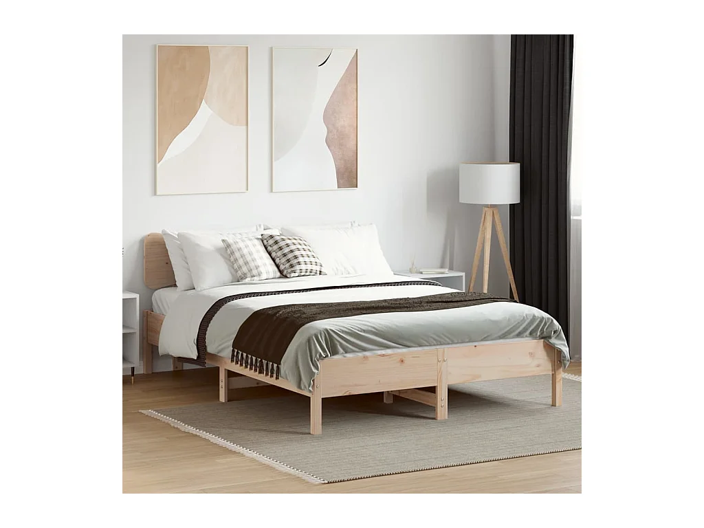 Cadre de lit sans matelas 150x200 cm bois de pin massif