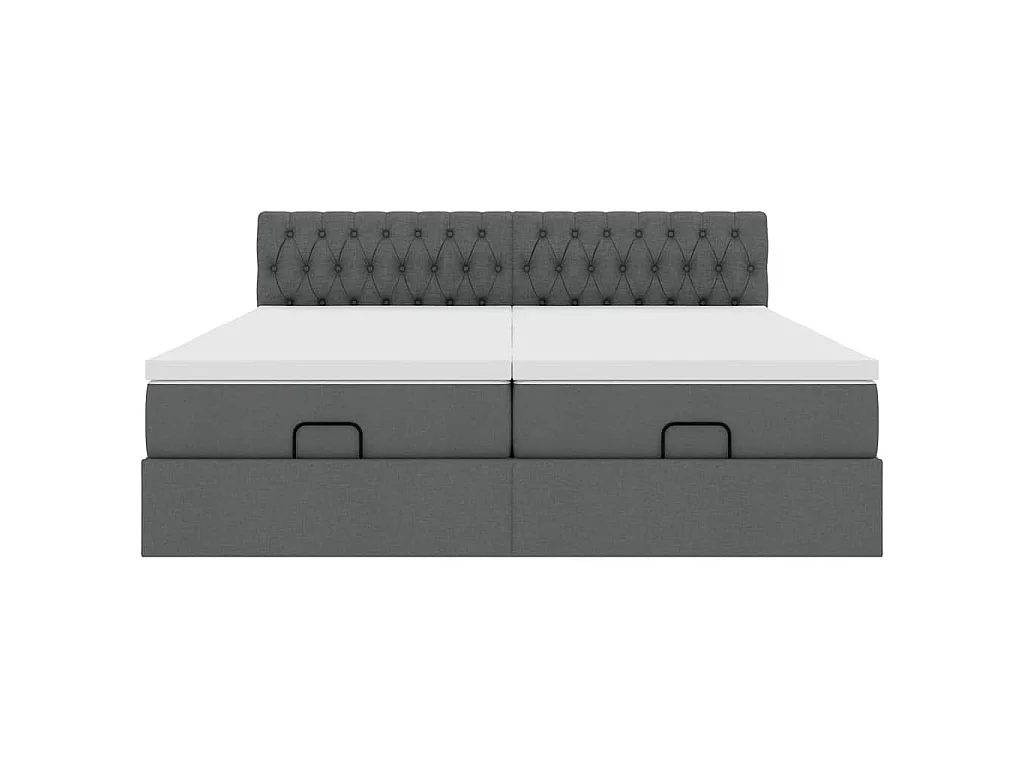 Struttura Letto Pouf con Materassi 200x200 cm in Tessuto