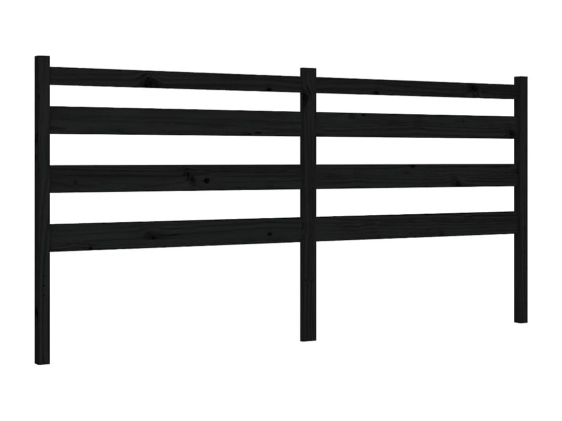 Giroletto con Testiera Nero 200x200 cm in Legno Massello