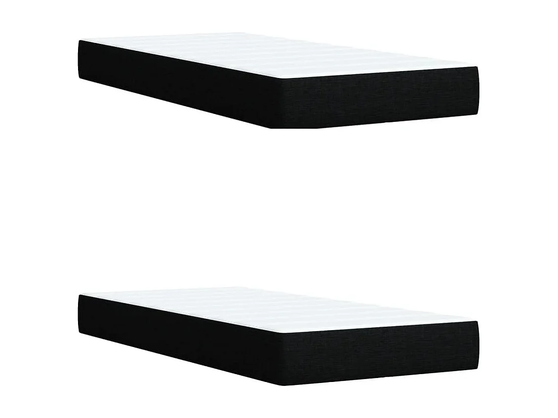 Sommier à lattes de lit avec matelas Noir 200x200 cm Tissu