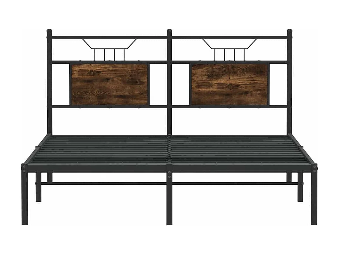 Cadre de lit sans matelas chêne fumé 150x200 cm bois ingénierie