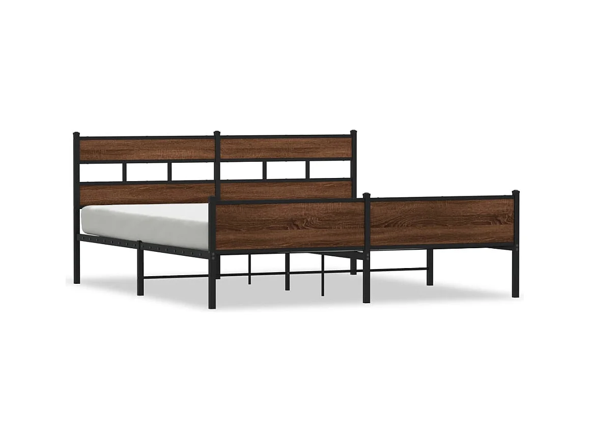 Cadre de lit en métal sans matelas chêne marron 200x200 cm