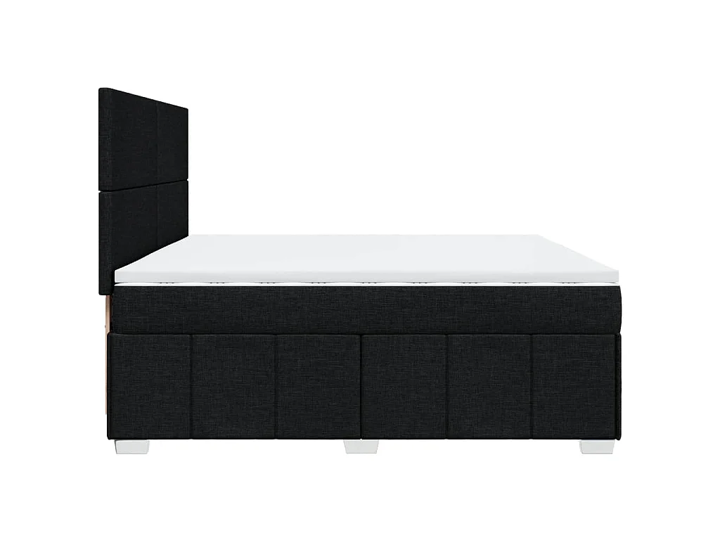 Cama box spring con colchón tela negro 200x200 cm