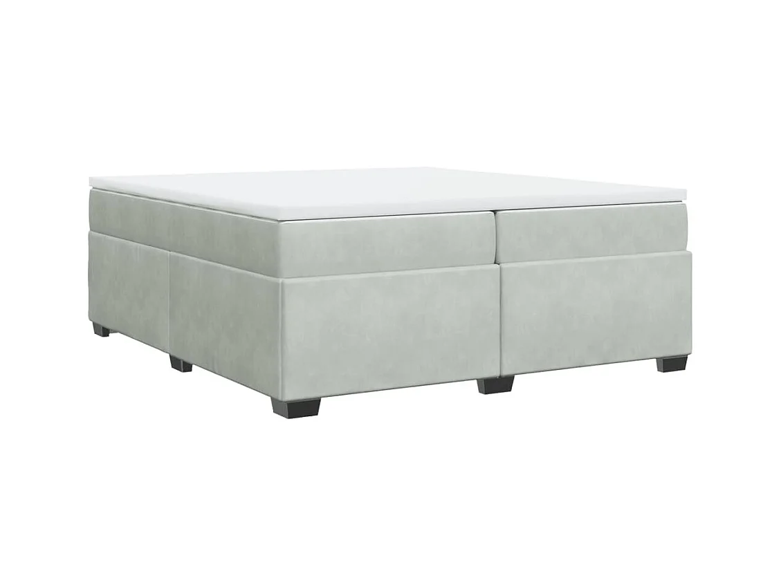 Boxspringbett mit Matratze Hellgrau 200x200 cm Samt