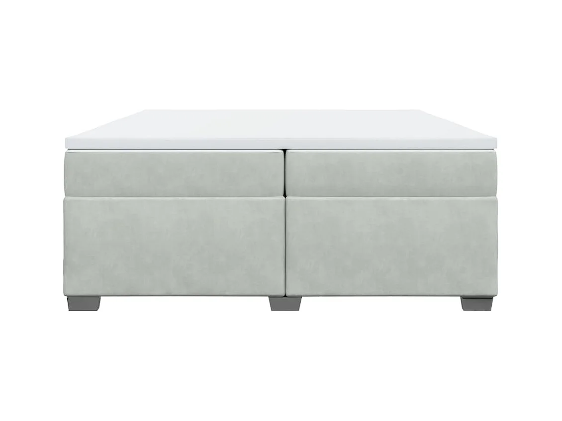 Boxspringbett mit Matratze Hellgrau 200x200 cm Samt