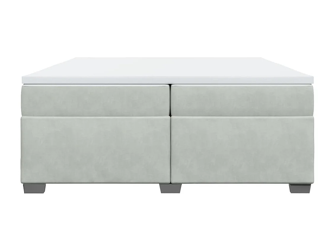 Boxspring met matras fluweel lichtgrijs 200x200 cm