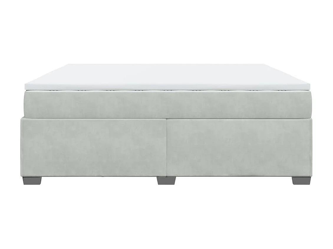 Boxspring met matras fluweel lichtgrijs 200x200 cm