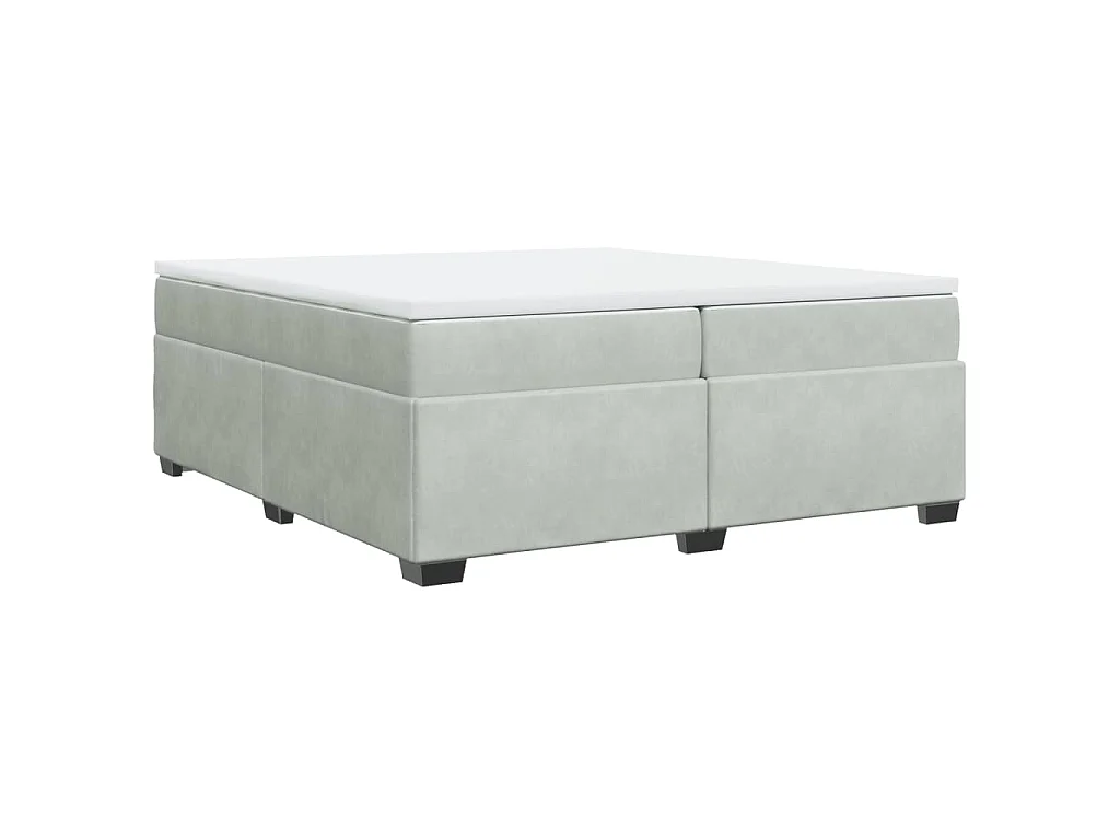 Boxspringbett mit Matratze Hellgrau 200x200 cm Samt
