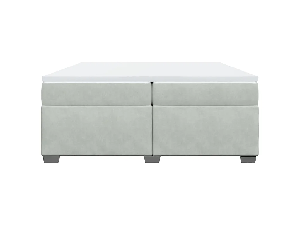 Boxspring met matras fluweel lichtgrijs 200x200 cm