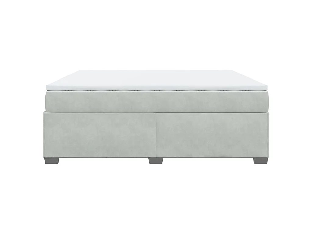 Boxspring met matras fluweel lichtgrijs 200x200 cm