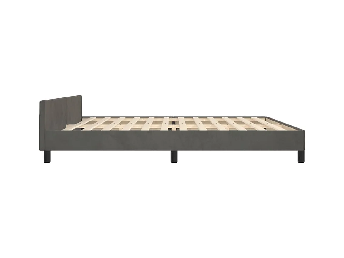Cadre de lit sans matelas gris foncé 200x200 cm velours