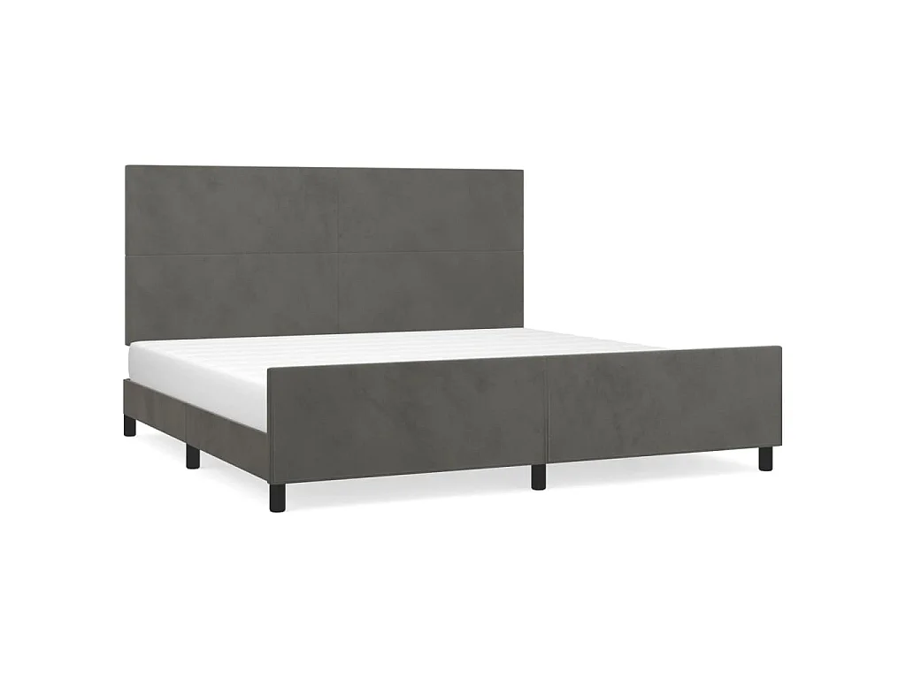 Giroletto senza Materasso Grigio Scuro 200x200 cm Velluto