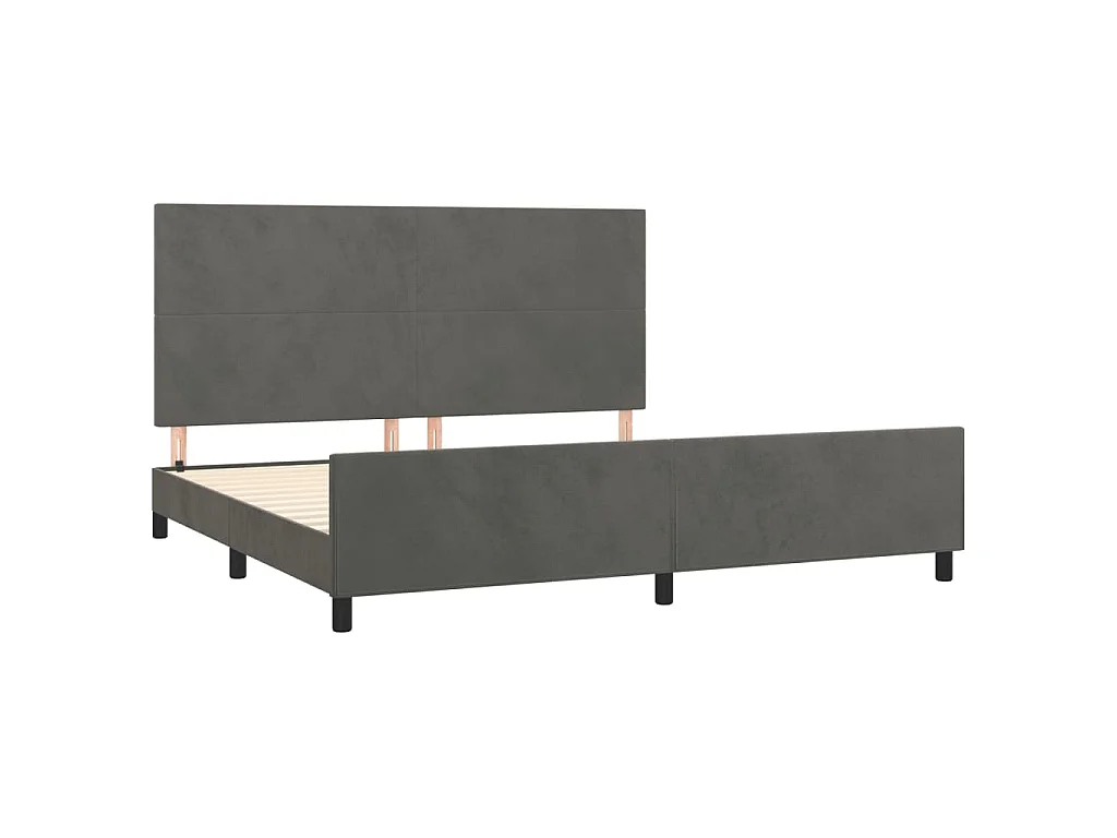Giroletto senza Materasso Grigio Scuro 200x200 cm Velluto