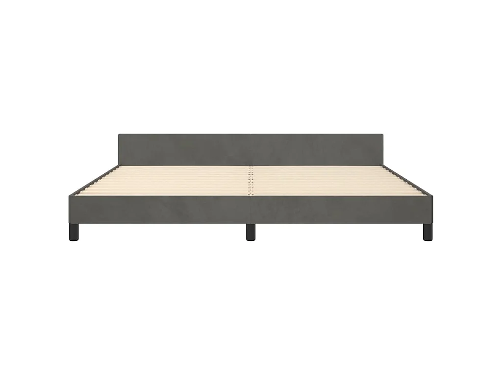 Giroletto senza Materasso Grigio Scuro 200x200 cm Velluto