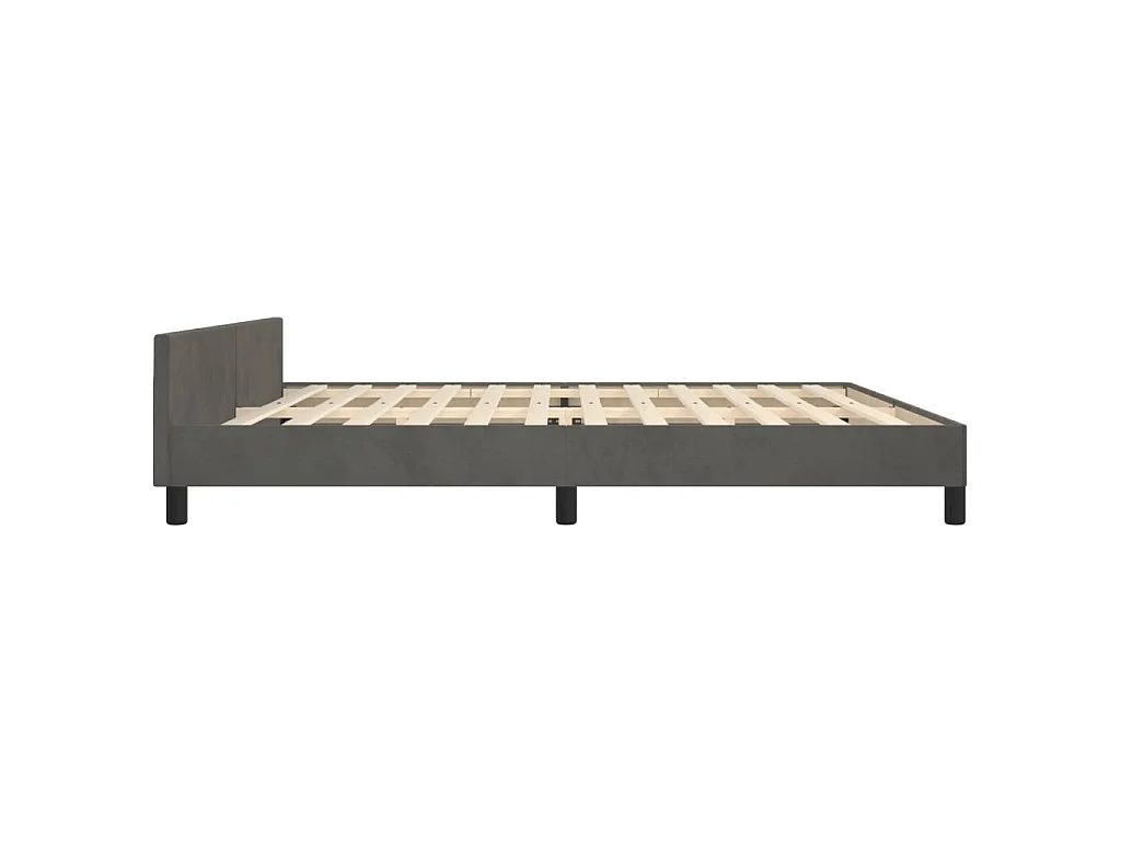 Giroletto senza Materasso Grigio Scuro 200x200 cm Velluto