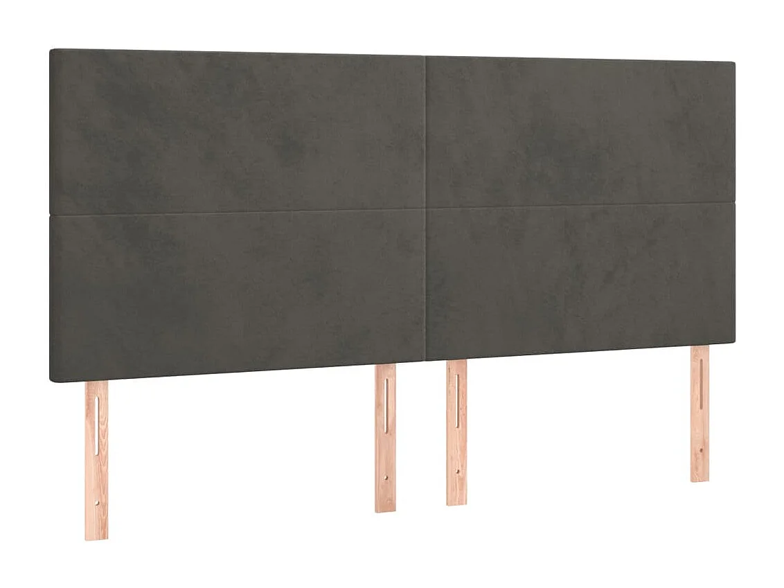 Giroletto senza Materasso Grigio Scuro 200x200 cm Velluto