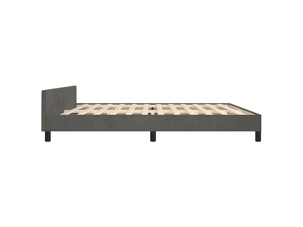 Cadre de lit sans matelas gris foncé 200x200 cm velours