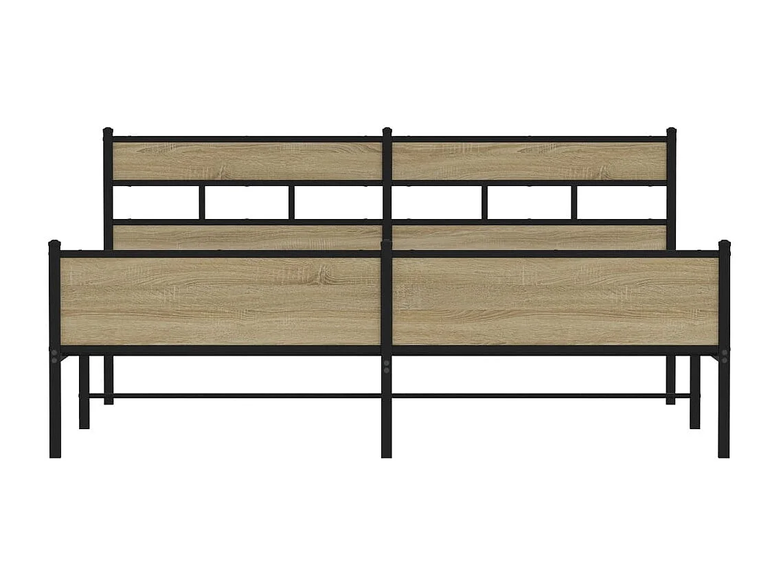 Cadre de lit en métal sans matelas chêne sonoma 200x200 cm